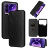 Чехол-книжка Carbon Fiber Texture для Xiaomi 17 Pro Max — чёрный
