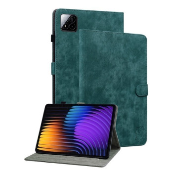 Чохол-книжка Embossed Tiger Pattern Leather для Xiaomi Pad 7 / Pad 7 Pro - зелений