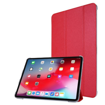 Чехол-книжка Silk Texture Three-fold на iPad Pro 12.9 (2021/2020) - красный