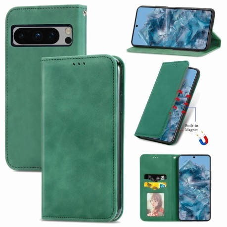 Чохол-книжка Retro Skin Feel Business Magnetic для Google Pixel 8a - зелений