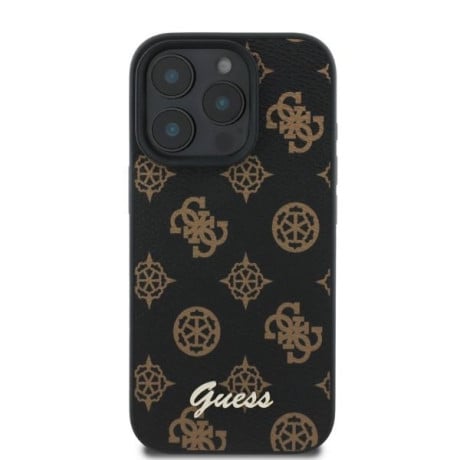 Оригинальный чехол Guess Peony Script MagSafe для iPhone 16 Pro - Black