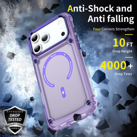 Противоударный чехол Skin Feel TPU + PC MagSafe Magnetic для iPhone 17 Pro Max - фиолетовый