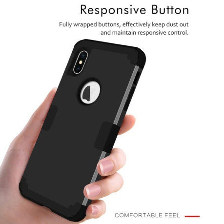 Противоударный чехол Dropproof 3 in 1 Silicone sleeve на iPhone XS Max черный