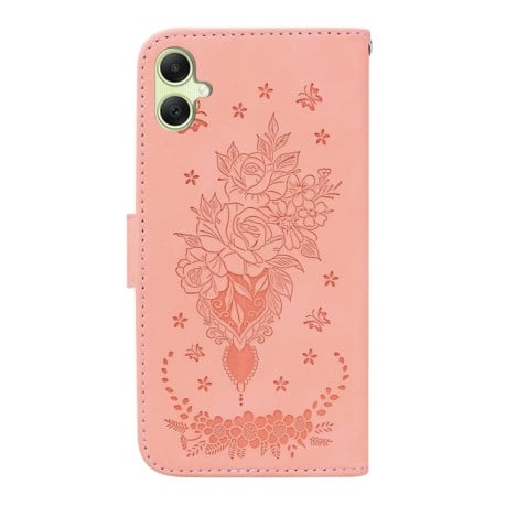 Чохол-книжка Butterfly Rose Embossed Samsung Galaxy A05 - рожевий