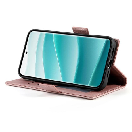 Чехол-книжка Side Buckle Magnetic Frosted Leather для Xiaomi Redmi Note 14 Pro 4G - розовое золото