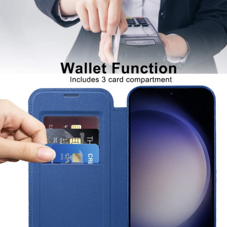 Чохол-книжка Shield MagSafe RFID Anti-theft Leather  для Samsung Galaxy S25+ 5G - синій