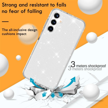 Противоударный чехол Terminator Style Glitter для Samsung Galaxy A35 5G - белый