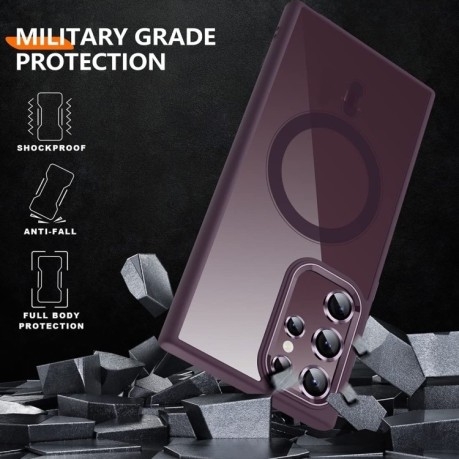 Противоударный чехол Acrylic Magsafe для Samsung Galaxy S24 Ultra 5G - красный