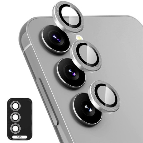 Захисне скло на камеру ENKAY Aluminium Samsung Galaxy S25 5G - сіре