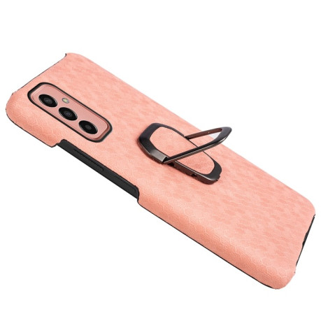Противоударный чехол Honeycomb Ring Holder для Samsung Galaxy M13 4G  - розовый