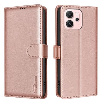 Чехол-книжка Litchi Texture RFID Anti-theft Leather на OPPO Reno 14F/FS - золотой