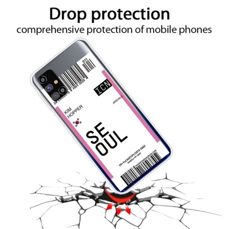 Противоударный чехол Boarding Pass Series на Samsung Galaxy M51 - Flag Seoul