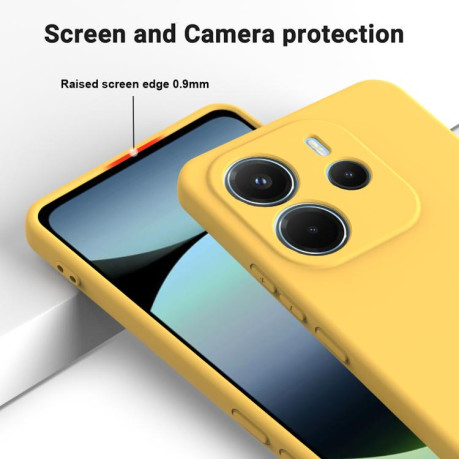 Силиконовый чехол Solid Color Liquid Silicone на Xiaomi Redmi Note 14 4G 164.84mm - желтый
