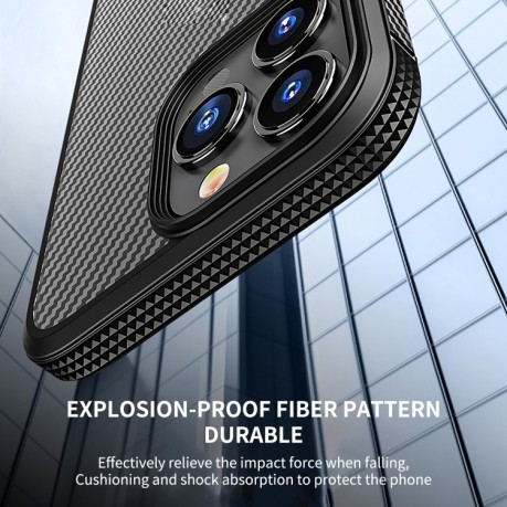 Чохол iPAKY Carbon Fiber Texture на iPhone 14 Plus - синій