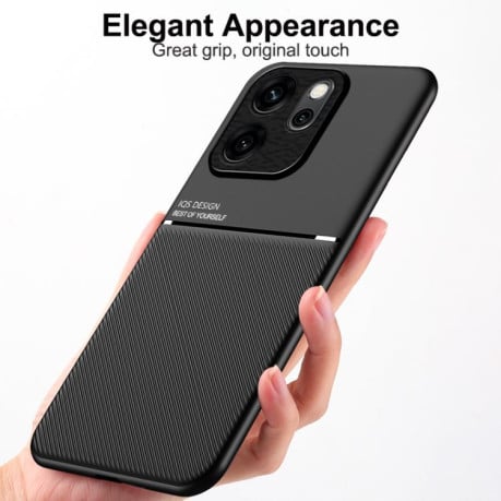 Противоударный чехол Tilt Strip Grain на OPPO Reno14 F 5G- зеленый