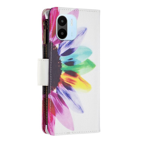 Чехол-кошелек Colored Drawing Pattern Zipper для Xiaomi Redmi A1/A2/Redmi A1+/A2+ - Sun Flower