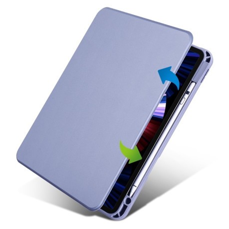 Чехол-книжка Acrylic 360 Degree Rotation Holder Leather для iPad Pro 11 2024 - фиолетовый
