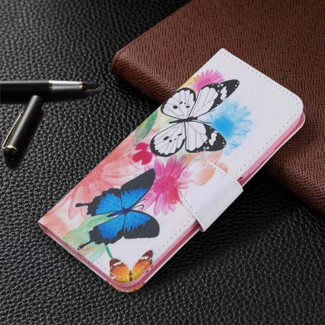 Чехол-книжка Colored Drawing Pattern для Xiaomi Poco M3 Pro/Redmi Note 10 5G/10T/11 SE - Butterflies