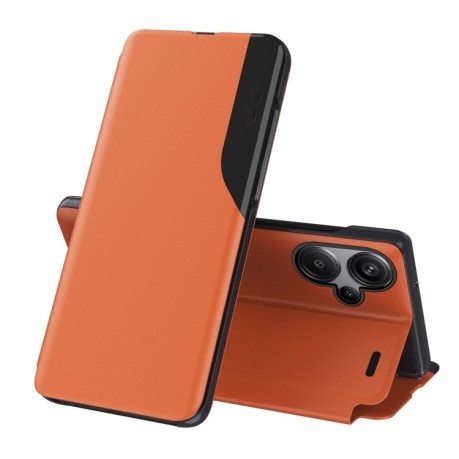 Чохол-книжка Clear View Standing Cover на Xiaomi Redmi Note 14S/ 13 Pro 4G / POCO M6 Pro 4G - помаранчевий