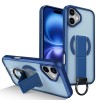 Противоударный чехол Skin-Friendly D-Ring Holder Magnetic с магнитным кольцом для iPhone 16 — синий