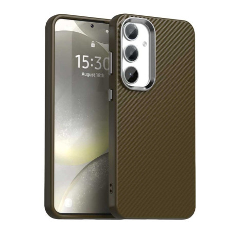 Ударозахисний чохол Carbon Fiber Series IMD  для Samsung Galaxy S25 5G - коричневий