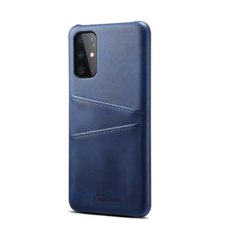 Шкіряний чохол Fierre Shann Retro Oil Wax Texture на Samsung Galaxy S20-синій