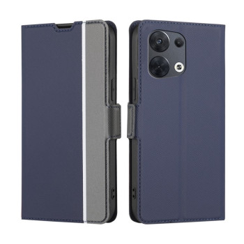 Чехол-книжка Twill Texture Side Button для OPPO Reno 8 5G - синий