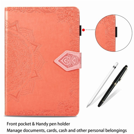 Чохол-книжка Embossed Mandala для iPad Mini 5/4/3/2/1 - помаранчевий