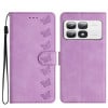 Чехол-книжка Seven Butterflies Embossed Leather для Xiaomi 14T Pro - фиолетовый