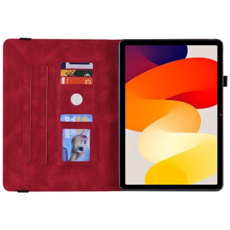 Чехол-книжка Butterfly Flower Embossed Leather на Xiaomi Redmi Pad 2 / Xiaomi Redmi Pad SE 11 2025 - красный