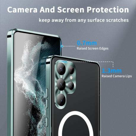 Протиударний чохол Frosted Meta (MagSafe) на Samsung Galaxy S24 Ultra 5G - зелений