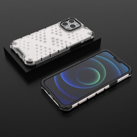 Противоударный чехол Honeycomb with Neck Lanyard для iPhone 13 Pro Max - белый