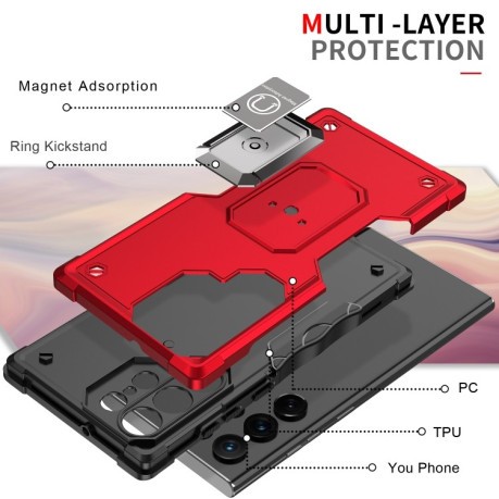 Протиударний чохол Non-slip Armor для Samsung Galaxy S22 Ultra 5G - рожевий