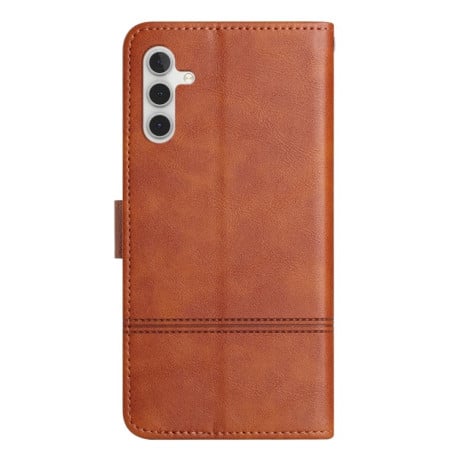 Чехол-книжка Cowhide Texture Stitching Leather на Samsung Galaxy A56 5G - коричневый