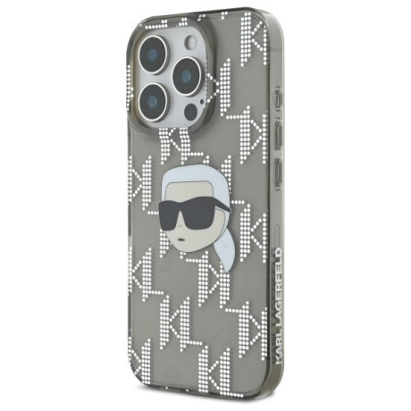 Оригинальный чехол Karl Lagerfeld IML Karl Head Electroplated для iPhone 16 Pro Max - Black