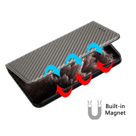 Чохол-книжки Carbon Fiber для Samsung Galaxy A54 - сірий