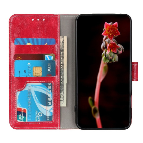 Кожаный чехол-книжка Retro Crazy Horse Texture на Samsung Galaxy A21s - красный