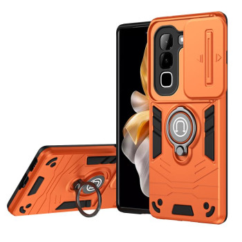 Протиударний чохол Sliding Camshield Ring Holder на Infinix Hot 70 4G — оранжевий