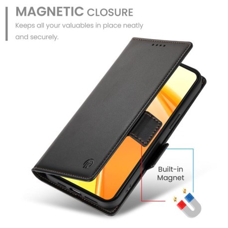Чехол-книжка Side Buckle Magnetic Frosted Leather для OPPO Reno13 F/Reno13 FS - черный
