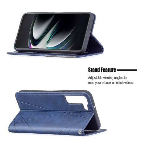 Чохол-книга Rhombus Texture для Samsung Galaxy S22 Plus 5G - синій