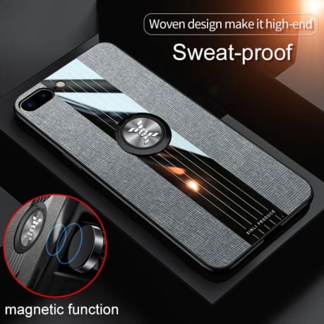 Противоударный чехол XINLI Stitching Cloth на iPhone SE 3/2 2022/2020/8/7 - черный