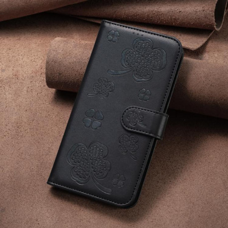 Чохол-книжка Four-leaf Clasp Embossed на Redmi Note 14 Pro 4G - чорний