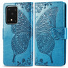 Чехол-книжка Butterfly Love Flower Embossed  на Samsung Galaxy S20 Ultra-синий