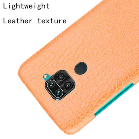 Удароміцний чохол Crocodile Texture на Xiaomi Redmi Note 9 / Redmi 10X - помаранчевий