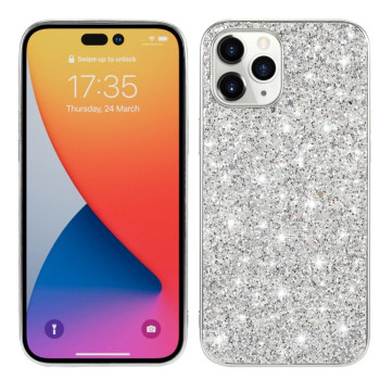 Ударозахисний чохол Glittery Powder на iPhone 14 Pro - сріблястий