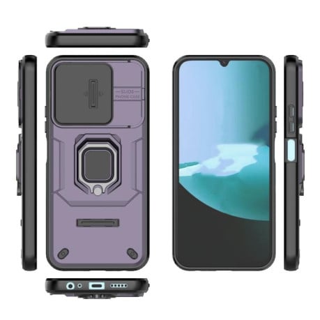 Противоударный чехол Sliding Camshield на Xiaomi Redmi 15C 5G / 4G EU 173mm - фиолетовый