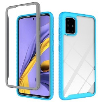 Чохол протиударний Two-layer Design на Samsung A51-блакитний