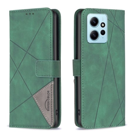 Чохол-книжка Rhombus Texture для Xiaomi Redmi Note 12 4G - зелений