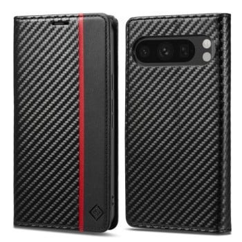 Чохол-книжка LC IMEEKE Carbon Fiber для Google Pixel 9 Pro - Black