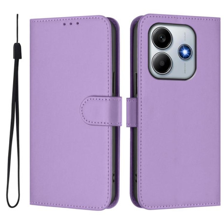 Чехол-книжка Skin Feel Solid Color Leather для Xiaomi Poco M7 Pro 5G - фиолетовый
